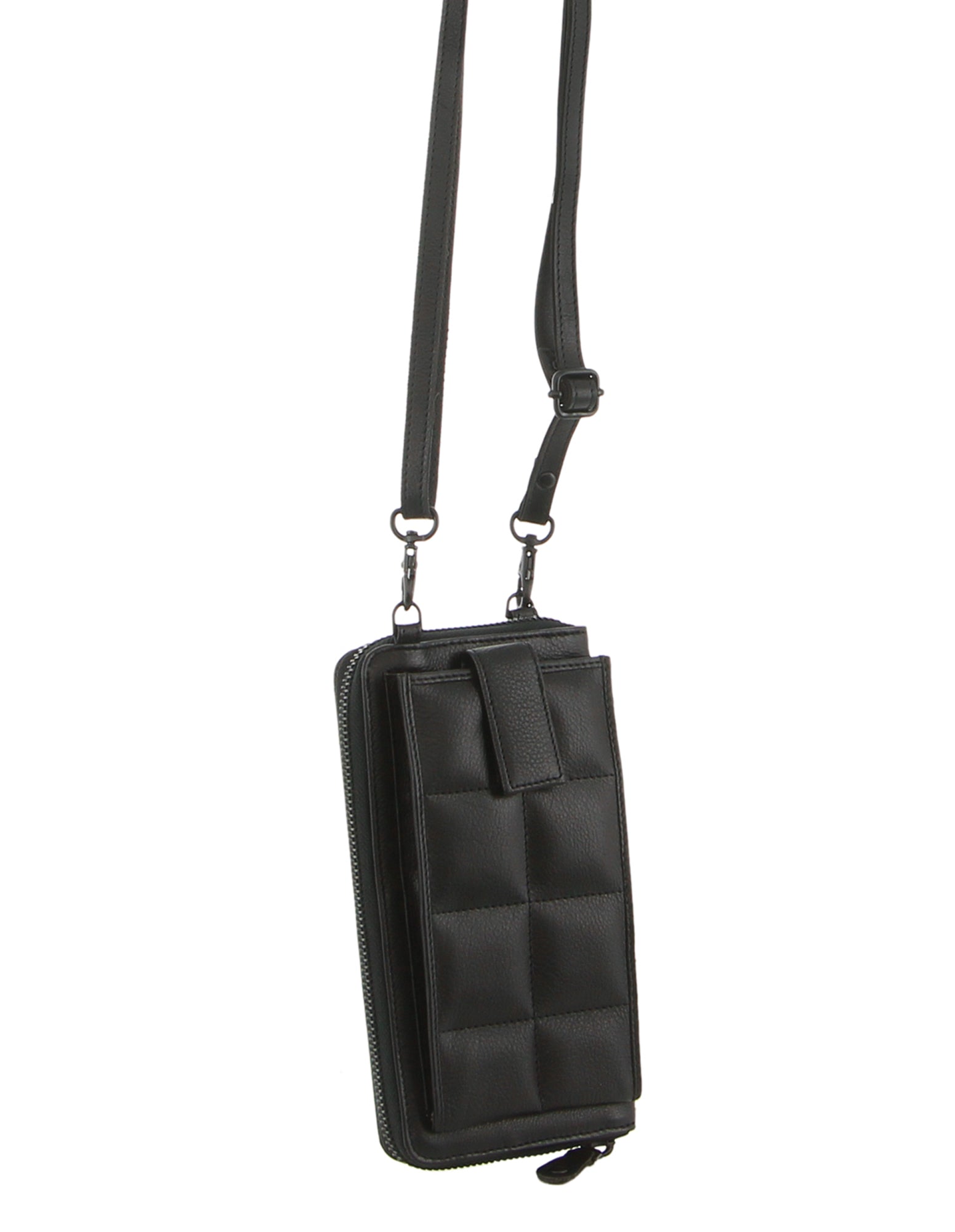 Pierre Cardin Quilted Leather Ladies Phone/Wallet Bag in Black