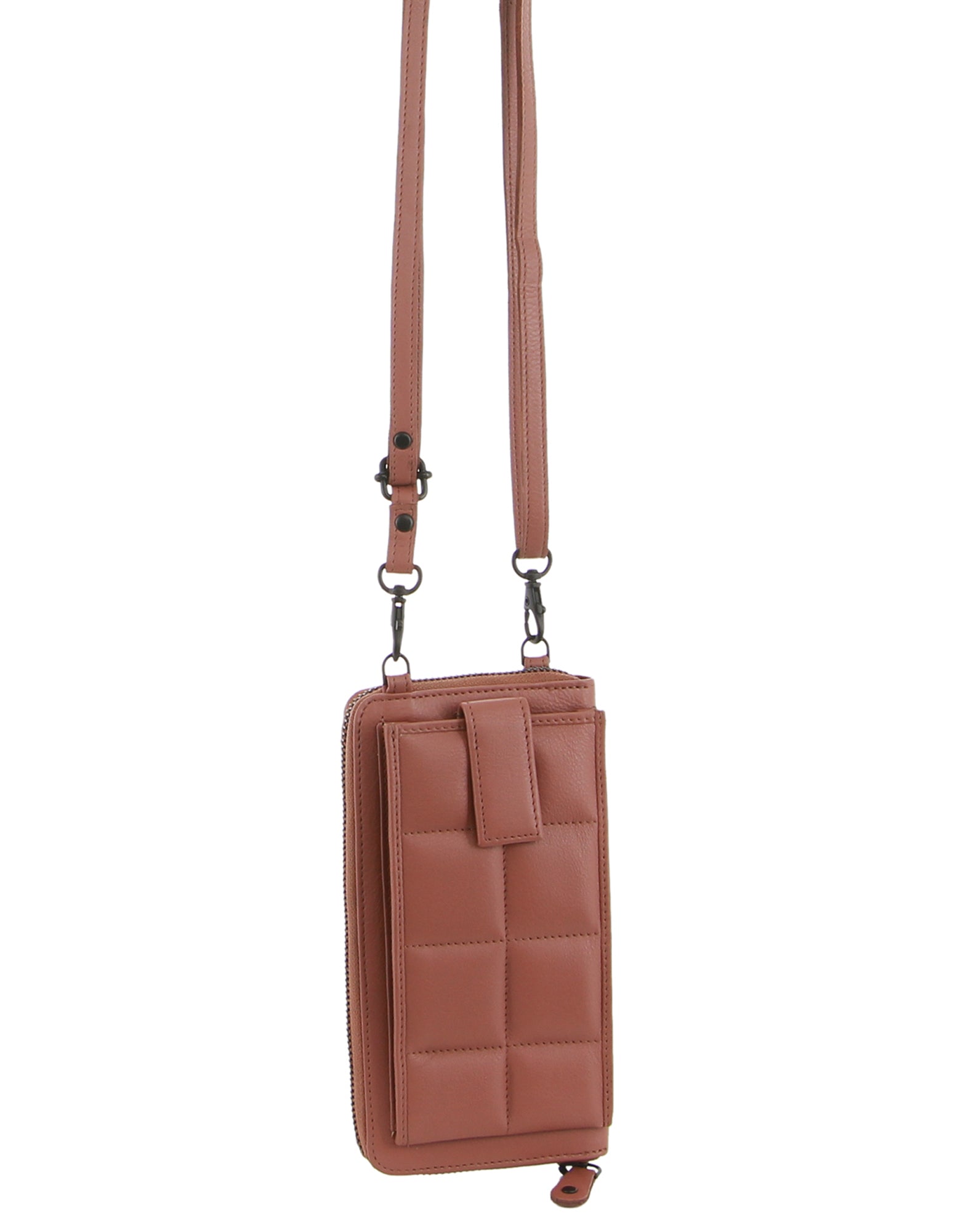 Pierre Cardin Quilted Leather Ladies Phone/Wallet Bag in Rose
