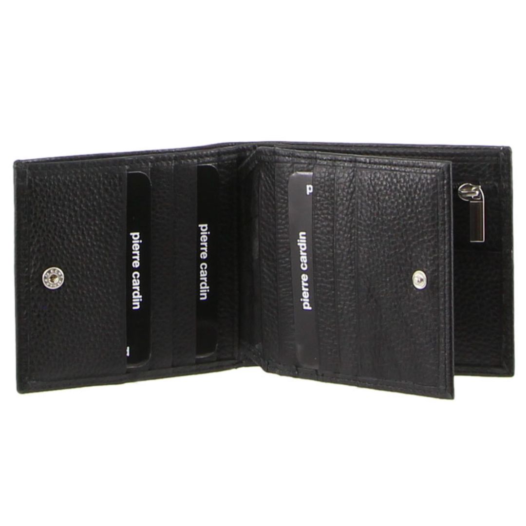 Pierre Cardin Italian Leather Tri-Fold Men's Wallet in Black