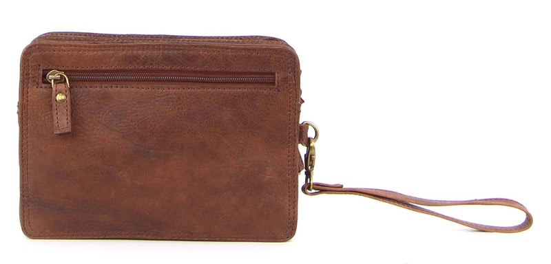 Pierre Cardin Rustic Leather Organizer Bag in Chestnut (PC3133)