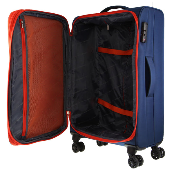 Pierre Cardin 76cm LARGE Soft Shell Suitcase in Navy (PC 3549)