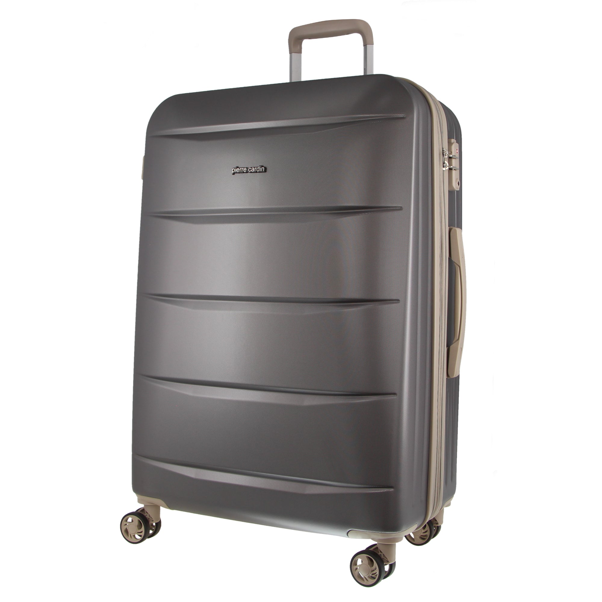 Pierre Cardin 80cm LARGE Hard-Shell Suitcase in Graphite
