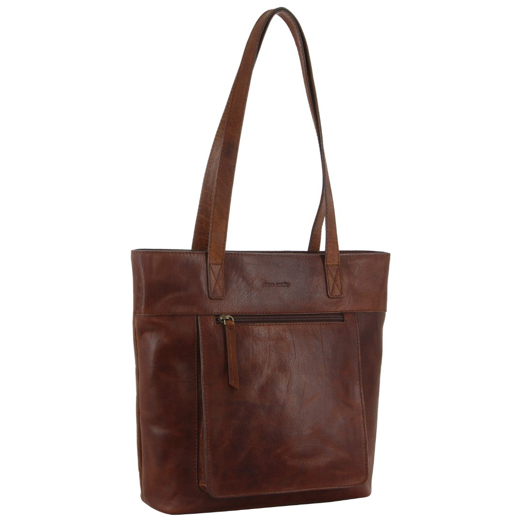 Pierre Cardin Leather Ladies Tote Bag in Tan